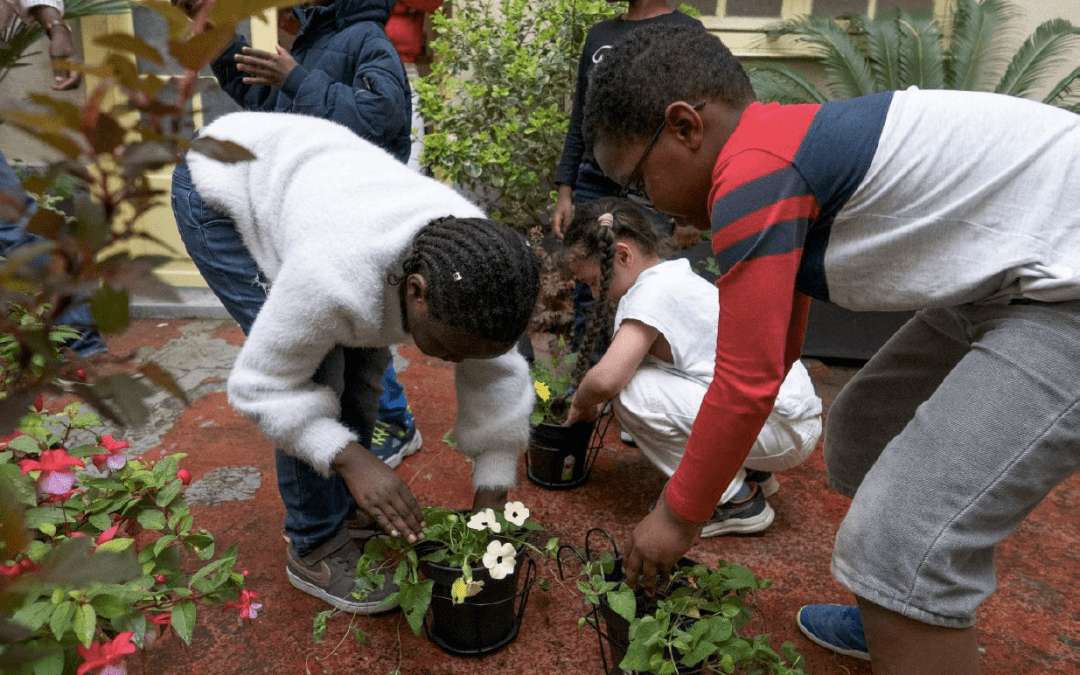 Jardinage d’été pour les enfants de l’association