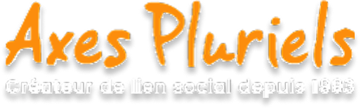 Logo association Axes Pluriels avec baseline blanche